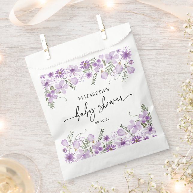 Sachets En Papier Boho violet Baby shower neutre Favoriser le sac (Coupé)