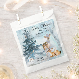 Sachets En Papier Bois Animaux hiver Boy Baby shower Merci