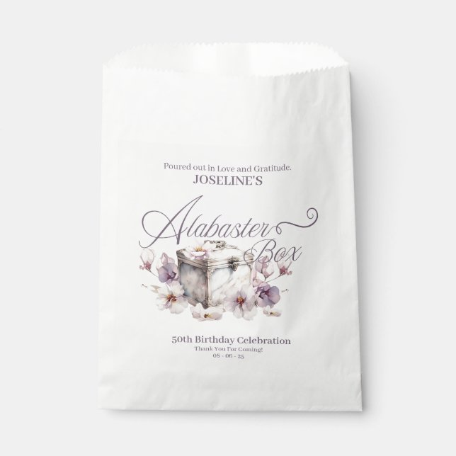 Sachets En Papier Boîte à Albâtre Anniversaire (Devant)