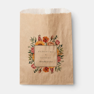 Sachets En Papier Bold Fall Floral Bordure Automne Mariage