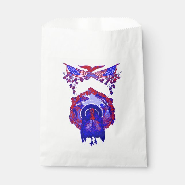 Sachets En Papier bon thanksgiving dinde patriotique vintage (Devant)