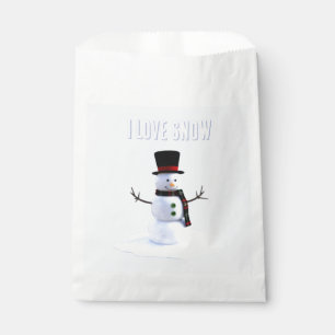 Sachets En Papier Bonhomme de neige avec chapeau et écharpe. J'aime