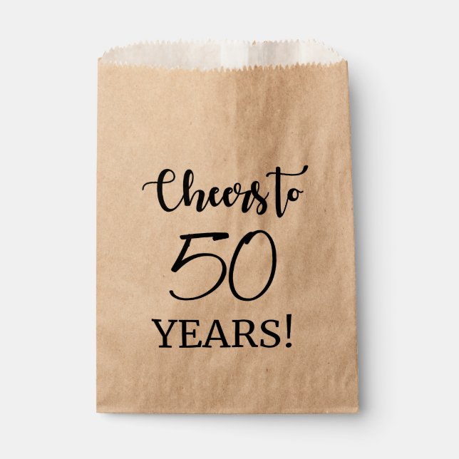 Sachets En Papier Bonjour à 50 ans ! (Devant)