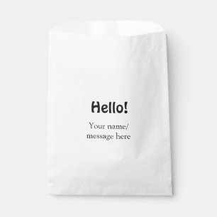 Sachets En Papier Bonjour ajoutez un message de nom simple modèle co