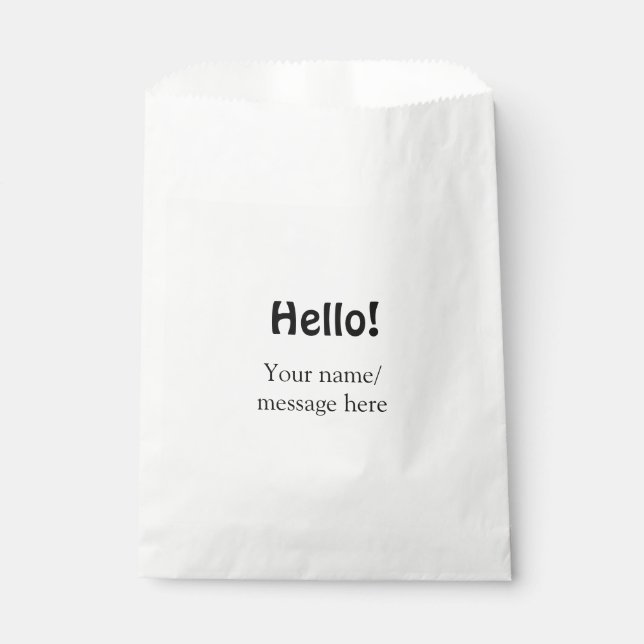 Sachets En Papier Bonjour ajoutez un message de nom simple modèle co (Devant)