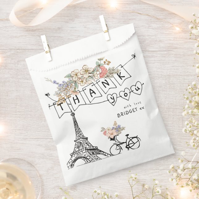 Sachets En Papier Bonjour Bebe Baby shower neutre du genre (Coupé)