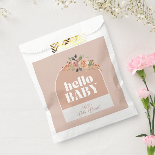 Sachets En Papier Bonjour bébé douche customisée (Scellé)