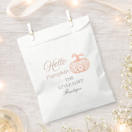 Sachets En Papier Bonjour Citrouille Automne Marque pour Boutique de