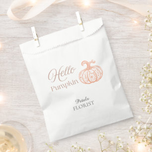 Sachets En Papier Bonjour Citrouille Fleuriste Entreprise Marque