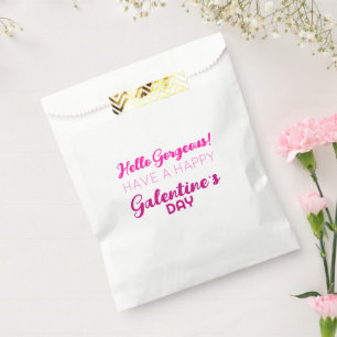 Sachets En Papier Bonjour Magnifique Galentine's mignonne Pink Typog