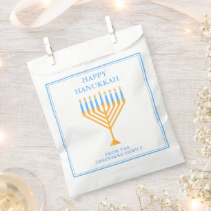Sachets En Papier Bonne Hanoukka Menorah Cute Custom Party