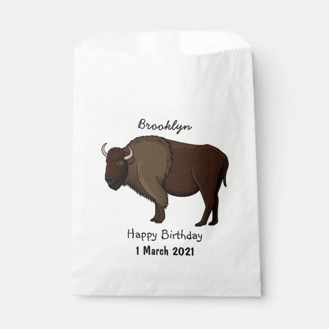 Sachets En Papier Bonne illustration de bison américain (Devant)