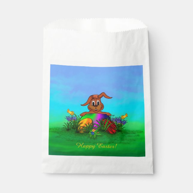 Sachets En Papier Bonne Pâques ! Lapin de Pâques (Devant)