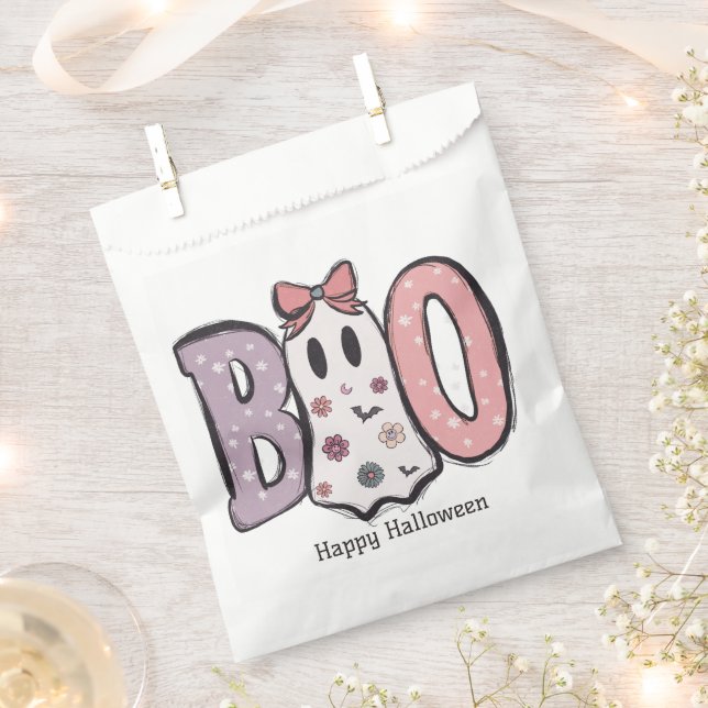 Sachets En Papier Boo Adorable Ghost Pastel Couleurs Halloween heure (Coupé)