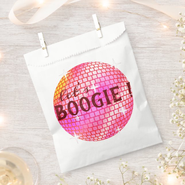 Sachets En Papier Boogie ! Boule Disco Rose (Coupé)