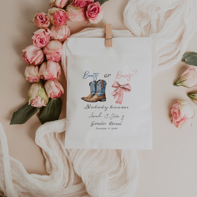 Sachets En Papier Boots ou Bows Blue Rose Genre Revevela Party (Créateur téléchargé)