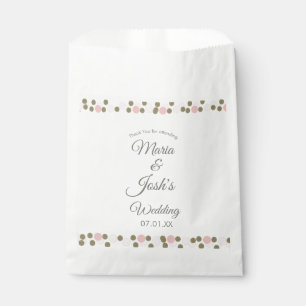 Sachets En Papier Bordure de points de confettis en or rose Mariage