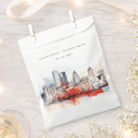 Boston Massachusetts City Scape Mariage d'aquarell