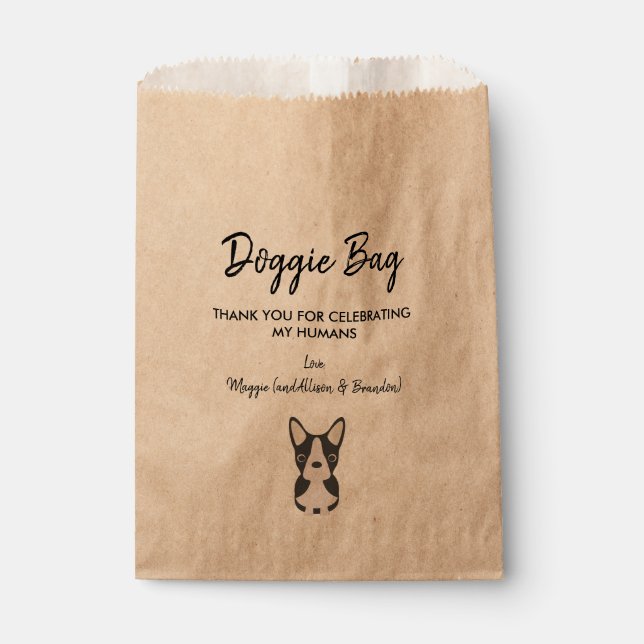 Sachets En Papier Boston Terrier Doggie Sac pour Mariage, Favoriser  (Devant)