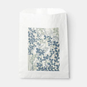 Sachets En Papier Botanique Bleu Japonais Vintage : Fougère à Feuill