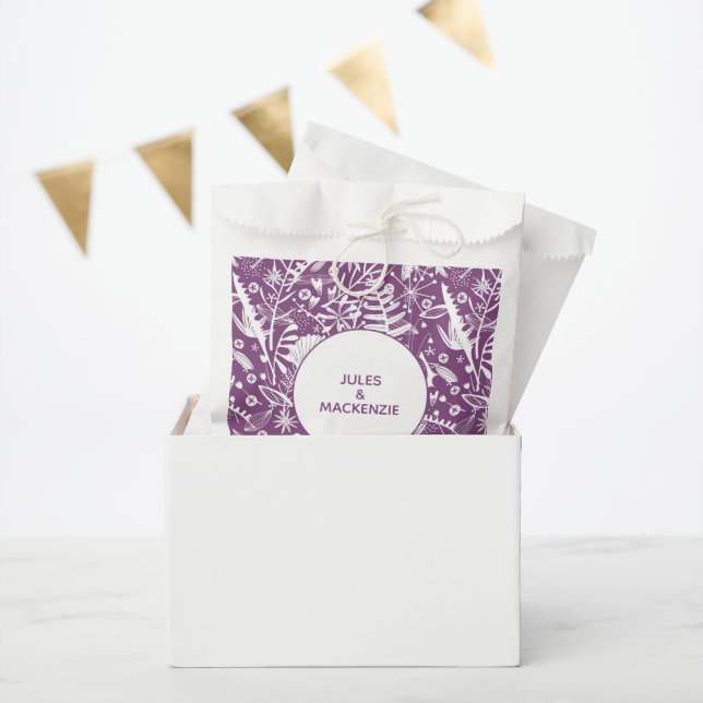 Sachets En Papier Botanique moderne violet (Fête)