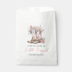 Sachets En Papier Bottes de cowgirl florales roses et douche de baie
