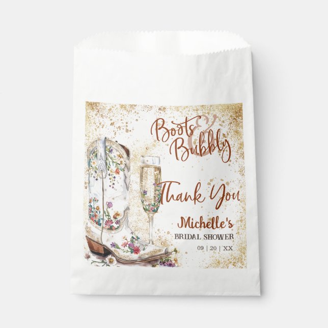 Sachets En Papier Bottes et bulles du Merci des pays occidentaux (Devant)