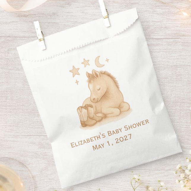 Sachets En Papier Bottes pour bébés et Baby shower de l'Ouest du pou (Sweet western baby shower guest favor bag)