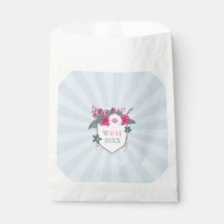 Sachets En Papier Bouclier monogramme floral
