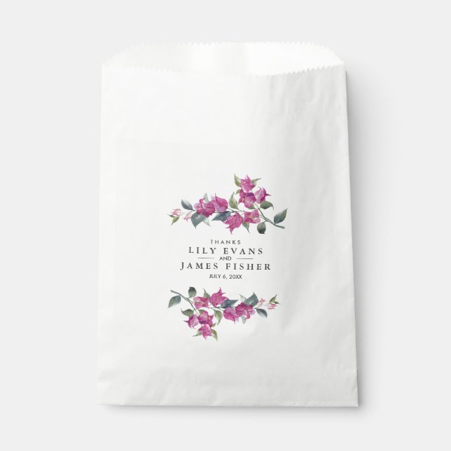 Sachets En Papier Bougainvilliers méditerranéens Merci Mariage (Devant)