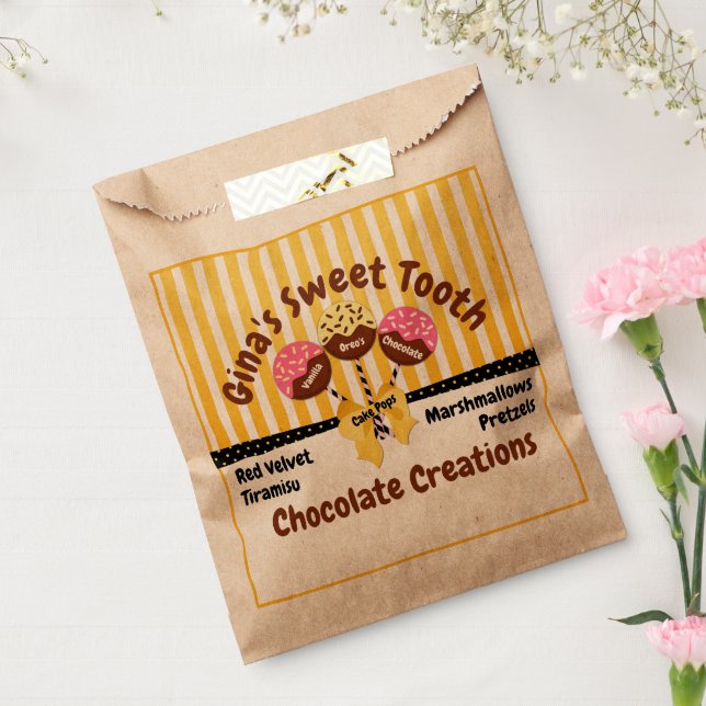 Sachets En Papier Boulangerie de pâtisseries sur mesure (Scellé)