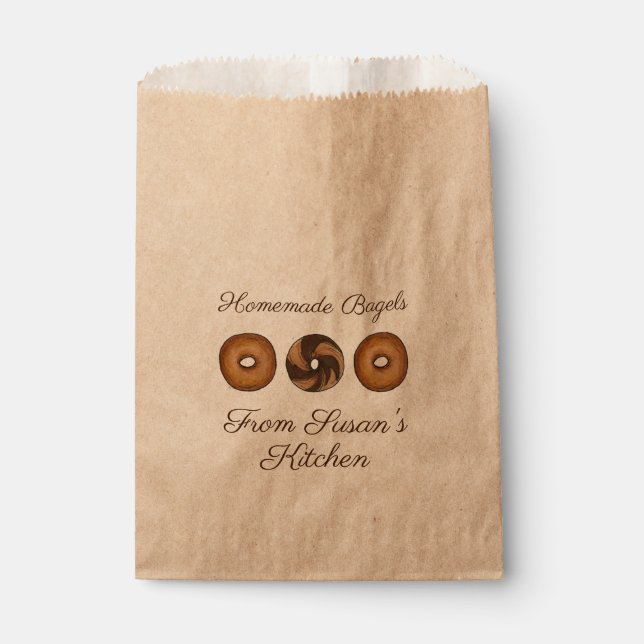 Sachets En Papier Boulangerie en marbre Rye Cinnamon Plain Bagels (Devant)