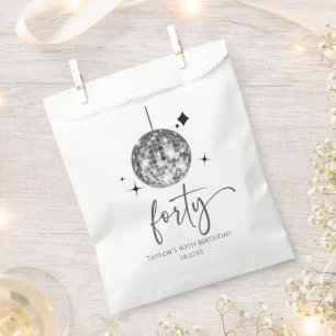 Sachets En Papier Boule à facettes argentée Quarantième anniversaire