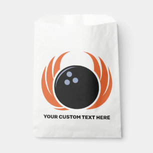 Sachets En Papier Boule de Bowling de texte personnalisé avec flamme