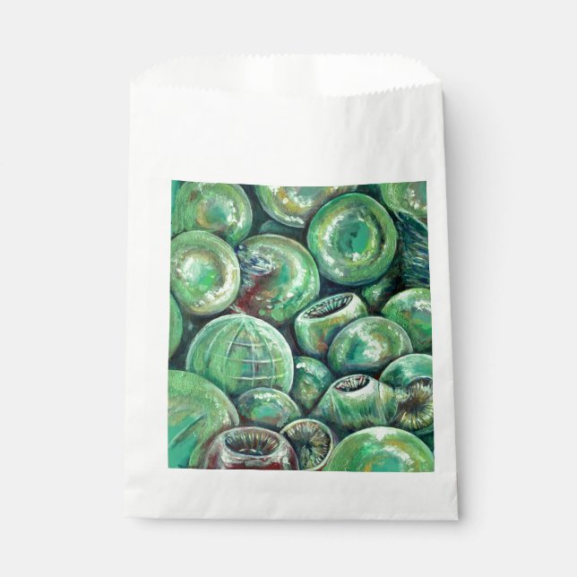 Sachets En Papier Boules de Noël vertes (Devant)