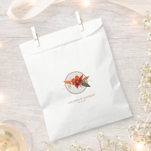 Sachets En Papier Bouquet bohème avec fleurs de feu (Coupé)