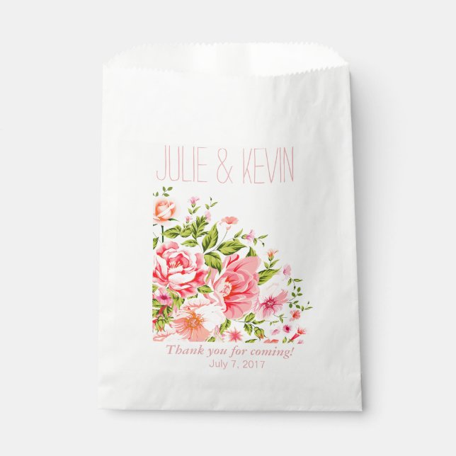 Sachets En Papier Bouquet de douche à fleurs | rose bébé (Devant)
