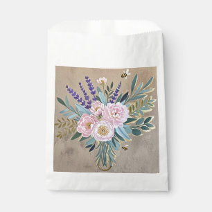 Sachets En Papier Bouquet de pivoines fleurs de lavande Rustique