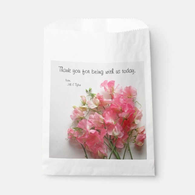 Sachets En Papier Bouquet de pois rose (Devant)