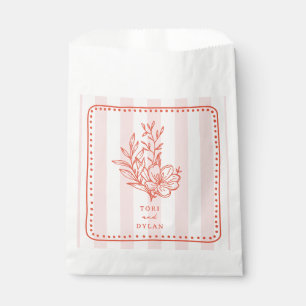 Sachets En Papier Bouquet rose floral Mariage en bande