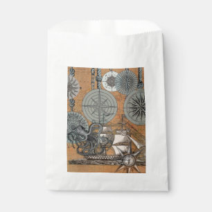 Sachets En Papier Boussole Rose Vintage Nautique Octopus Ship
