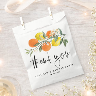 Sachets En Papier Bouteille Orange Botanique et Citron Anniversaire