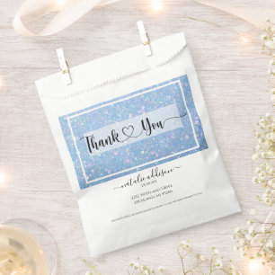 Sachets En Papier Boutique de Merci de Parties scintillant bleu péri