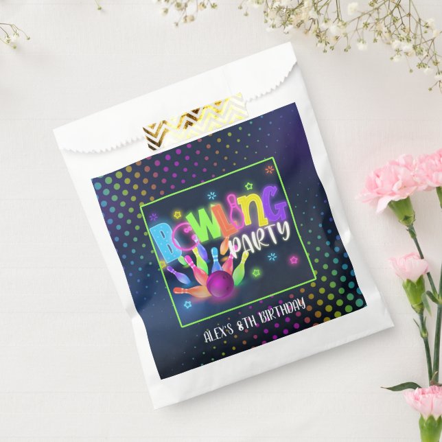 Sachets En Papier Bowling Anniversaire Favoriser Sac - Bowling Party (Scellé)