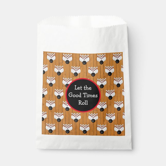 Sachets En Papier Bowling personnalisé thème anniversaire (Devant)