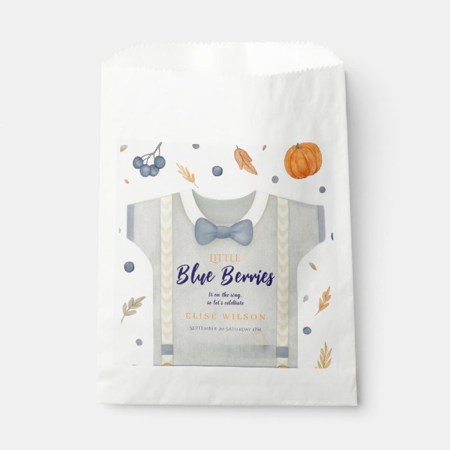 Sachets En Papier Boy baby shower autum chute burlap bodysuit invita (Devant)