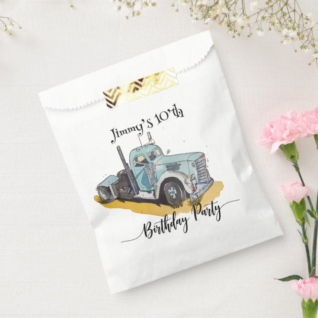 Sachets En Papier Boys Anniversaire Party Blue Semi Truck (Scellé)