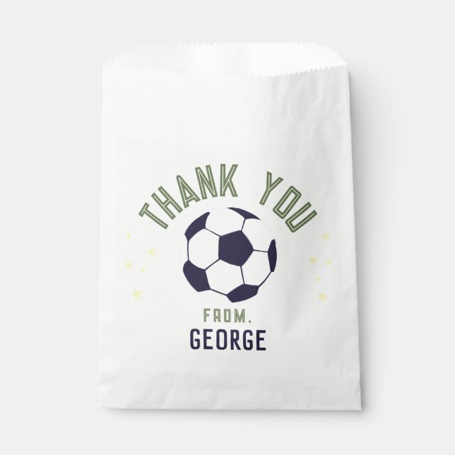 Sachets En Papier Boys Cool Soccer Thank You Kids Birthday (Devant)