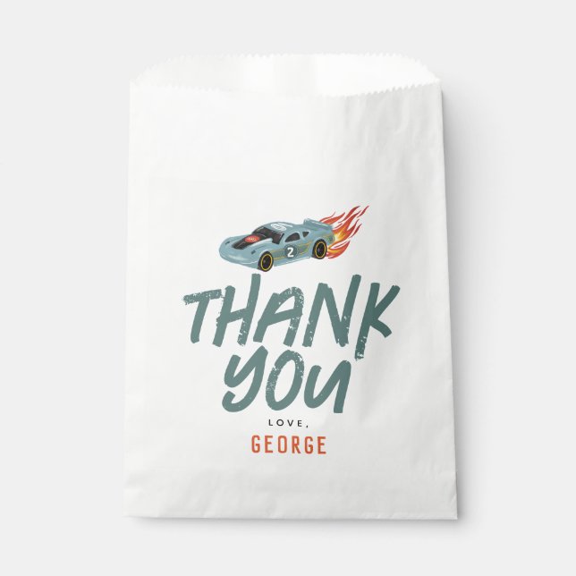 Sachets En Papier Boys Cute Two Fast Racing 2e anniversaire (Devant)