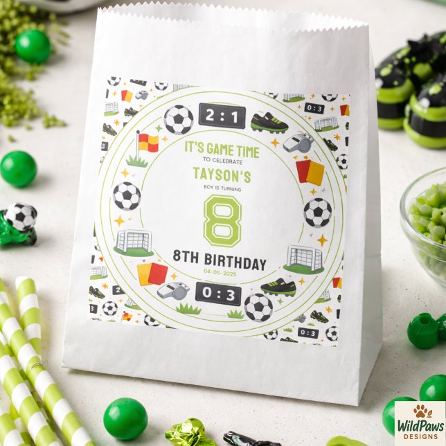 Sachets En Papier Boys Modern Sports Soccer Kids 8th Birthday Party (Boys Modern Sports Soccer Kids 8th Birthday Party Favor Bag
)